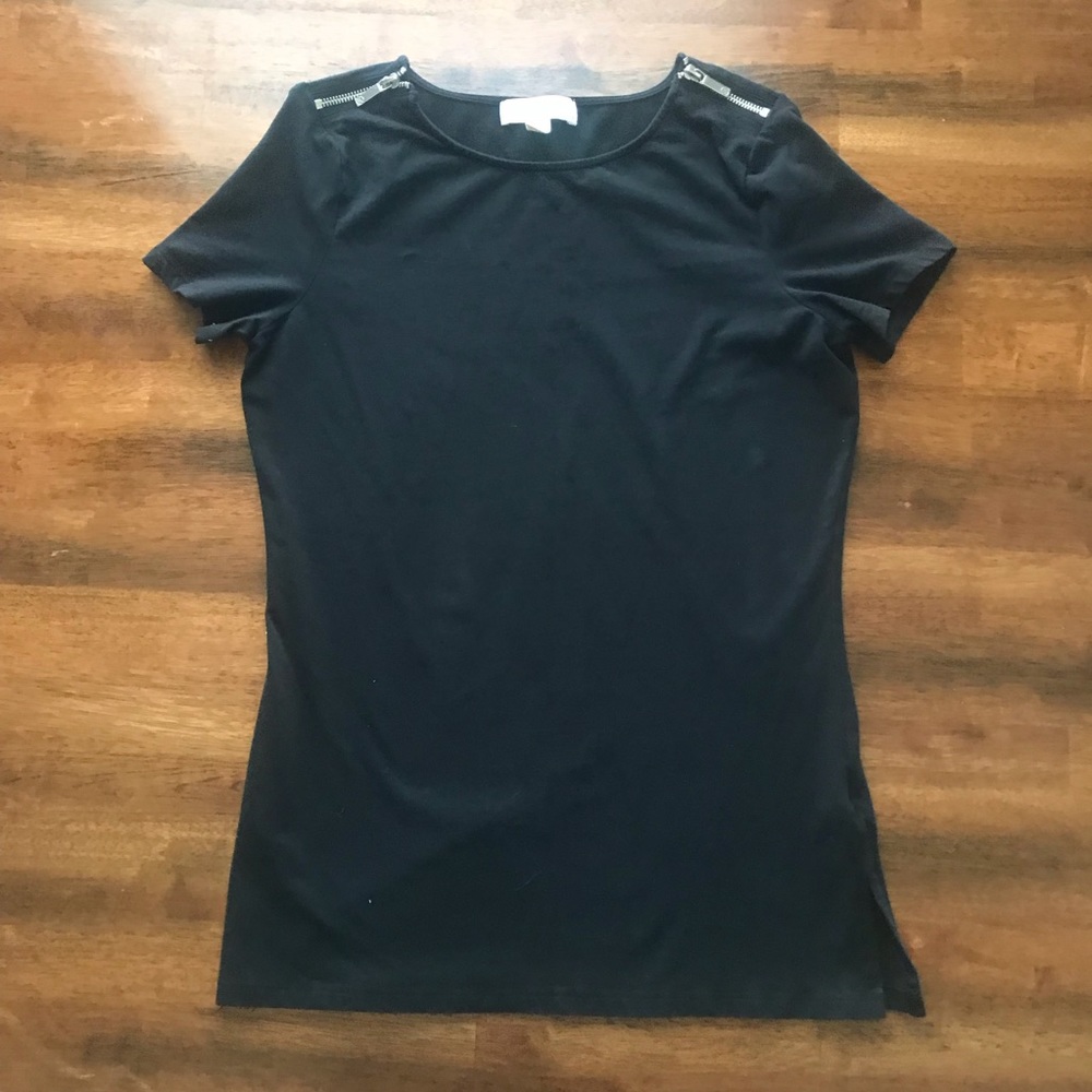 Michael Kors Black Tee w/ Zippers